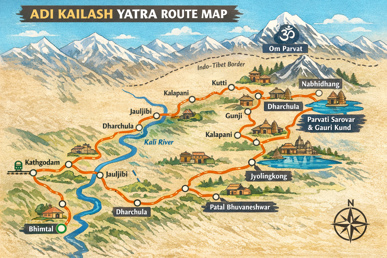 Adi Kailesh Route Map
